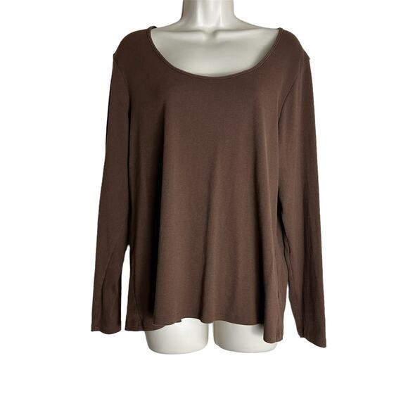Old Navy XXL Brown Ribbed Top Pullover Long Sleeves - Picture 1 of 6